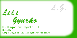 lili gyurko business card